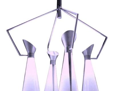 1950s Victor Gruen for John Lautner Chandelier Hanging Lamp Mid Century Extreme Modernism