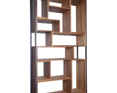 Bauhaus Dark Walnut & Metal Bookcase