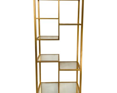 Villa and Home Modern Gold Leaf Finished Haynes Etagere