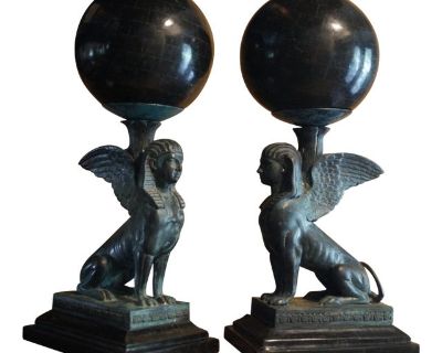 1980s Maitland-Smith Egyptian Revival Sphinx Pair