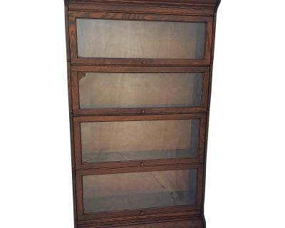 Antique Gunn Oak Barrister Lawyer Bookcase With 4 Stacks Circa 1900's
