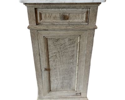 1900s Century French Bleached Oak Nightstand
