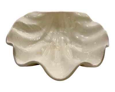 Vintage White Scallop Shell Ceramic Bowl