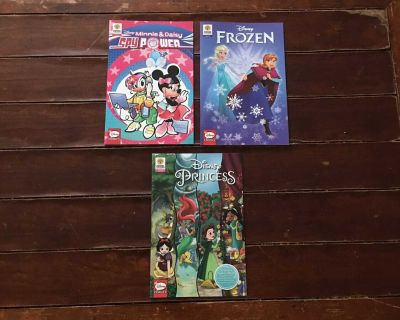 Lot Of 3 Minnie Mouse, Frozen, and Disney Princess Comic Books