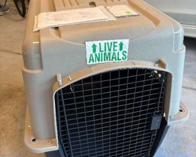 Basketball goal, trampoline and pet carrier available