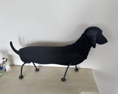 Large Metal Dachshund Silhouette Sculpture