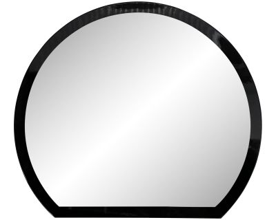 Post Modern Italian Black Lacquer Circular Wall Mirror