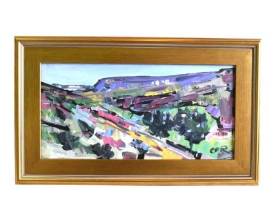 Impressionist Floral Landscape Painting Including the Antiqued Gold Frame