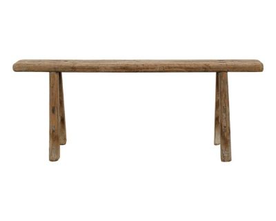 Mid 20th Century Vintage Weathered Wood Noodle Bench From China