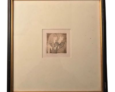 Mid 20th Century Framed Egyptian Etching