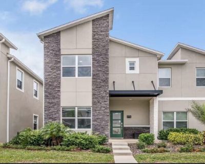 978 Splash Shot Pl. Experience modern resort-style living in this fully furnished 5-bedroom, 4-bathroom townhome located in the desire Champions Gate Resort. This beautifully designed two-story home features a spacious open-concept layout, a modern, fully equipped kitchen, stylish living and dining areas, and a private screened pool with covered patioperfect for relaxing or entertaining. Enjoy ...