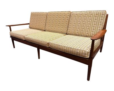 1960s Mid-Century Modern 3 Cushion Danish Open Arm Teak Sofa