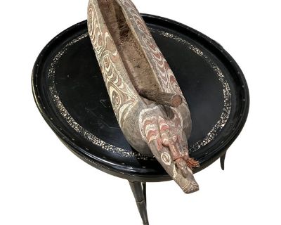20th Century New Guinea Wood Drum With Drumstick