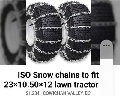 Snow chains to fit lawn tractor