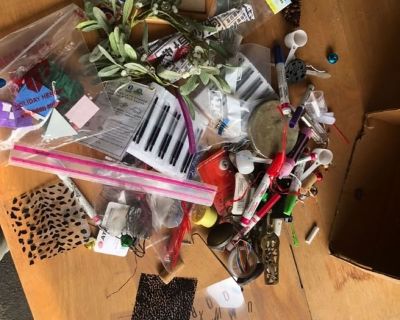 Box of random crafting supplies