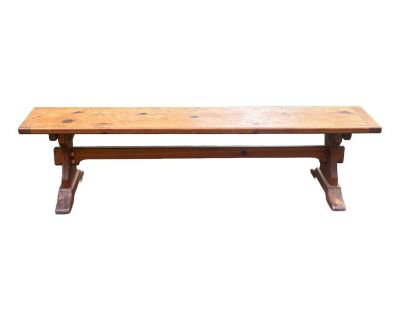 Mid 20th Century Vintage Rustic Pine Bench