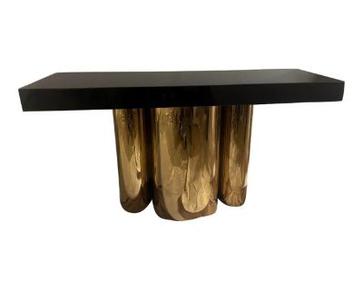 Console Table Mitchell Gold Bob Williams Brass Black Quartz Console Table