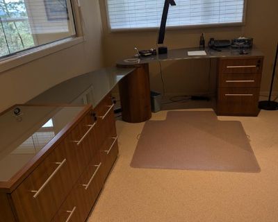 Executive Desk and Matching File Cabinet
