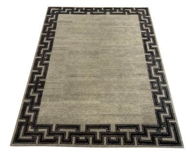 Nourison Home for Christopher Guy Black and Gray Key Wool and Silk Hand Knotted Rug 9x12