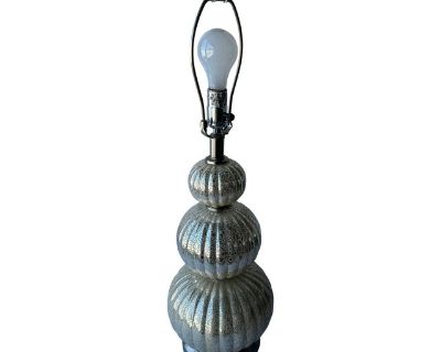 1990s Glass Stacked Ball Gold Table Lamp