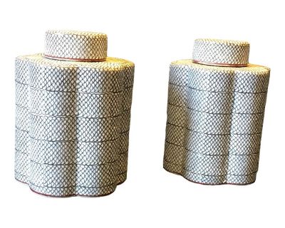 Chinese Tea Canisters - a Pair Vintage
