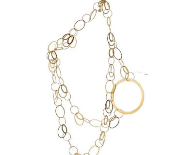 Vintage Lana 14k Gold Double Layer Hoops Necklace