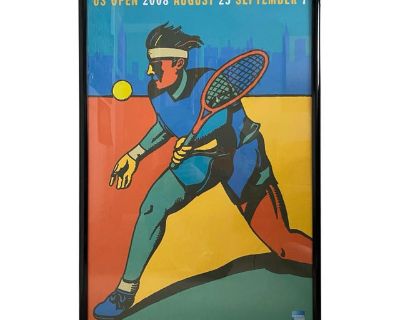 United States Open Tennis 2008 Milton Glaser Art Nouveau Official Poster - Framed