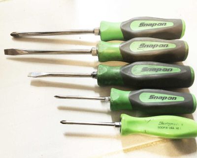 Snap-on Soft Grip Combination Green Screwdriver Set - 5 Pieces (MyCode#050)