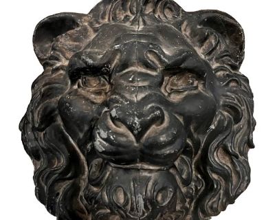 Antique Cast Zinc Lion Head Architectural Salvage Wall Plaque