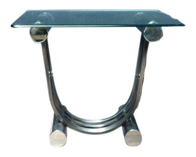 Late 20th Century Vintage Art Deco Chrome End Table