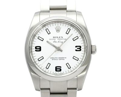 Rolex Air King 114200 White/369 Arabic Dial Watch