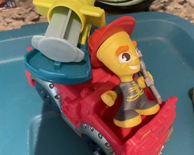 Play-doh firefighter and truck