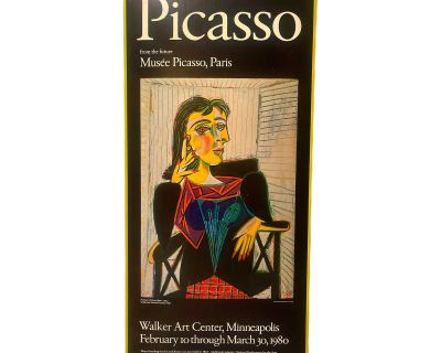 1980s Pablo Picasso Exhibit Poster, "Portrait of Dora Maar", Walker Arts Center/The Whitney Museum