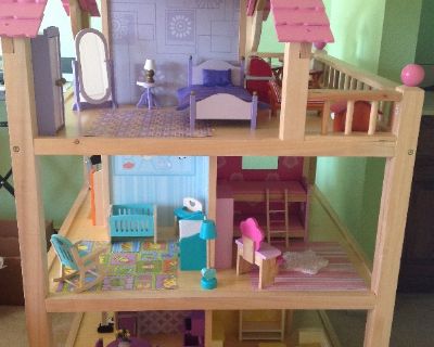 KidKraft Dollhouse.36.50Lx36.50Wx54.50H.10rooms70pcsfurniture