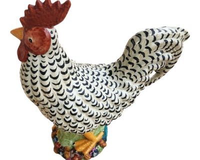 Vintage Majolica Style Italian Ceramic RoosterRooster