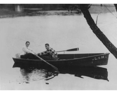 1926 Men in Rowboat Black and White Photograph