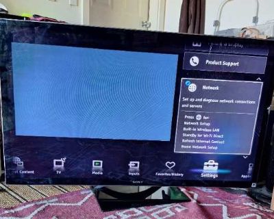 56" Smart TV with remote, works, cracked screen